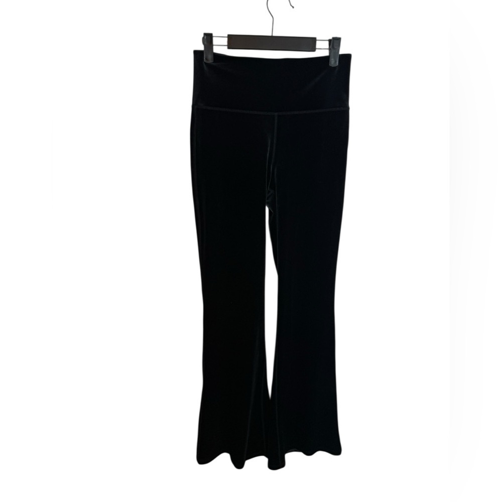 Athleta Elation Black Velour Flare Pants